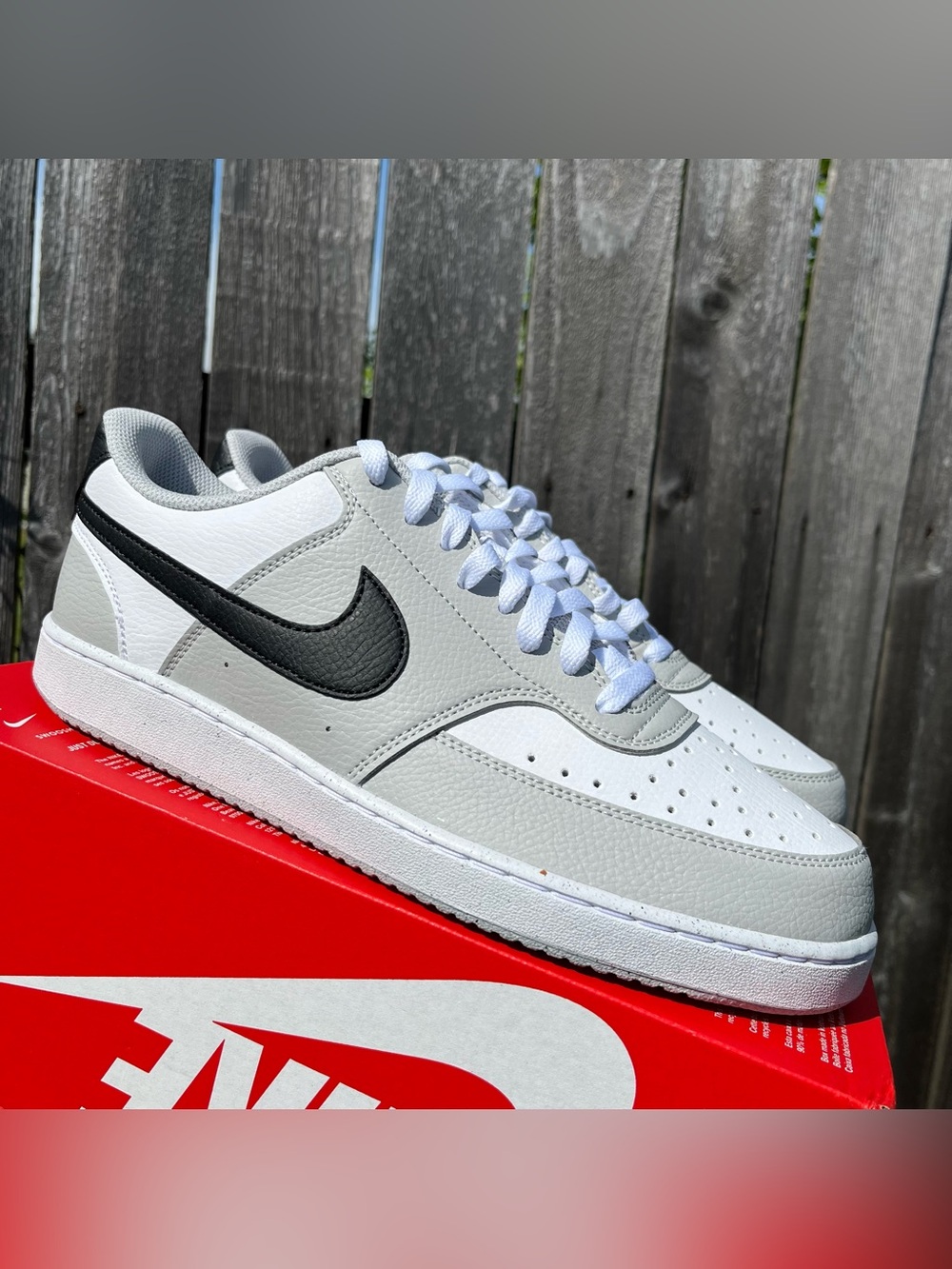 Nike court vision low grey white size 11 men